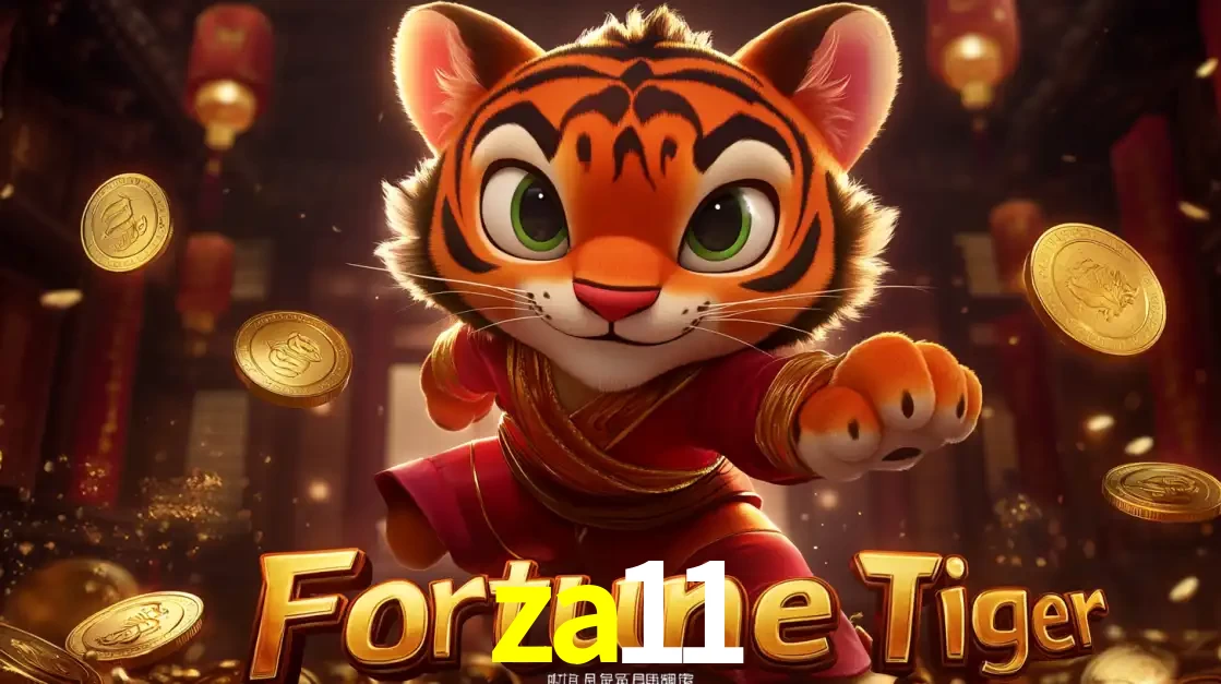 O carismático mascote do jogo de slot Fortune Tiger, um tigre fofo em pose de artes marciais, pronto para trazer sorte e multiplicadores de ganhos no cassino online za11.
